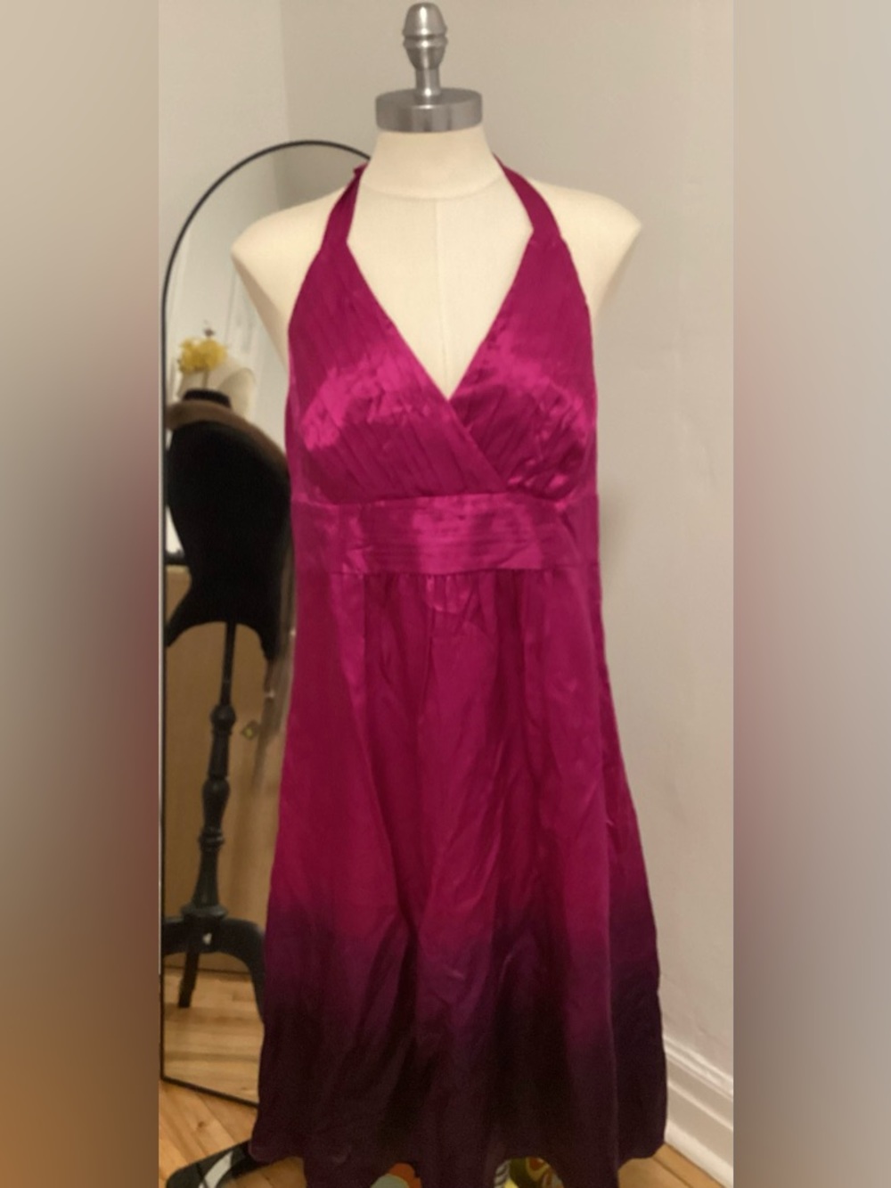 Monsoon Fuchsia Backless Halter Dress